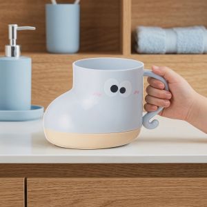 BEBA Cute Shoe Shape Brush Cup Patchwork Toilet Cup Student Mouthwash Cup Washing Cup Plastic Boot Mouthwash Cup Home Use