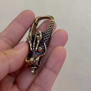 Set of 2 Dragon Head Key Rings Sturdy Brass Fashionable Key Organizers Bag Decoration Creative Components