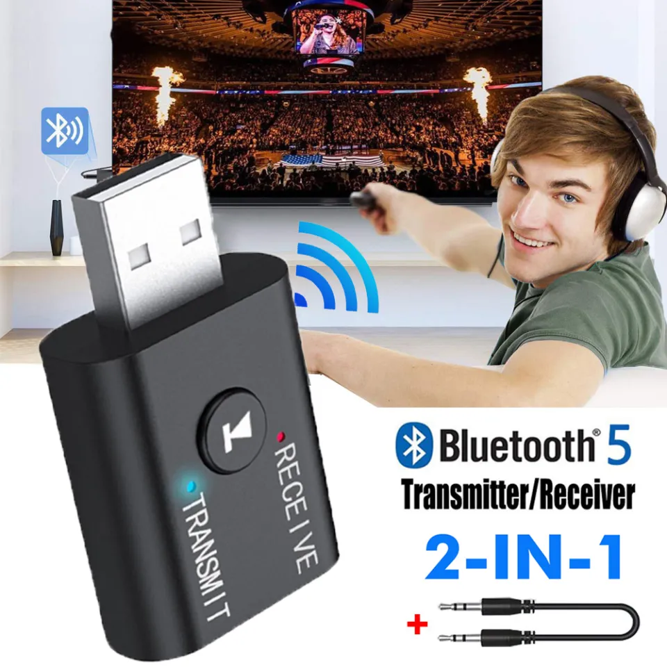 Wireless Bluetooth 5.0 Audio Receiver and Transmitter 2 in 1 Aux Usb 3.5 MM  Adapter for TV Audio Computer Laptop Speaker