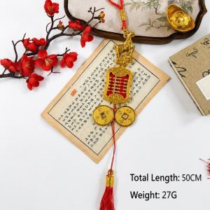 OWMXZL Mạ vàng Tranh treo Tết Cung Dê Tiền xu nhựa Dây Huyền Bí 2027 Bàn tính hình bầu Trang trí mùa xuân Lễ hội mùa xuân