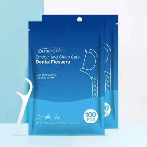 Dental Floss TaffOmicron Benang Tusuk Gigi isi 100pcs High Quality Pembersih Sela Gigi Toothpick