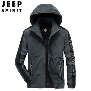 JEEP SPIRIT Mens New Hooded Mountaineering Casual Business Detachable Hat Jacket