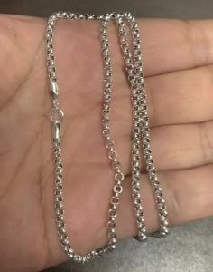Unibabe Pure Silver 3mm Thick Cross O Link Chain S925 Necklace Sweater Chain Sterling 925 Silver Jewelry