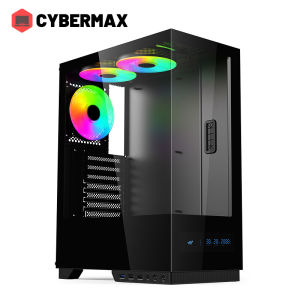 YGT Gaming PC Case With Screen Seaview Room Tempered Glass M-ATX/ITX Desktop Computer Case