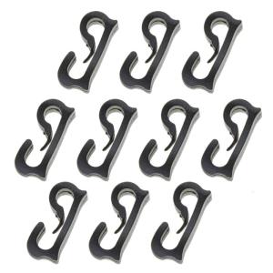 10 cái dây buộc móc số lượng lớn móc nhựa Nylon cho dây buộc cặp tách clasp cơ bản khóa dây buộc móc treo Đen