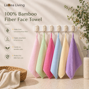 Bamboo Face Towel 6PCS | Ultra Soft & Absorbent | Quick Dry | Gentle for Sensitive Skin | 25x25cm Hand Towel