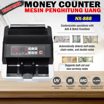 Mesin Hitung Uang NX-888 Presisi Tinggi Deteksi Uang Palsu Portable Money Counter Alat Hitung Uang