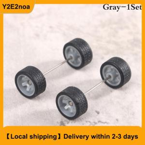 【Local shipping】 1Set 1:64 Car Wheels For Hotwheels Rubber Tire With Wheel Axle Model Car Modified Part DIY Racing Vehicle Toys