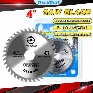 ItemMart 4"Saw Blade 30 40Teeth Wood Cutting Disc Carbide Tipped Circular Saw Blade for Woodworking Hard Cutting