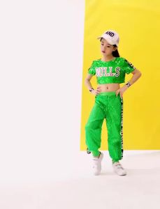 LOlanta Kids Jazz Sequins Dance Costume Hip Hop School Activities Performance Outfits