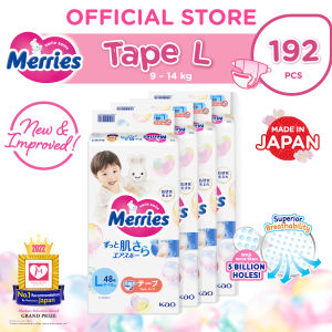 Merries Super Jumbo Tape Diapers L (48s x 4 Packs)