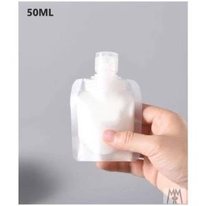 Frosted transparent flip bag 30ml 50ml 100ml reusable cosmetic lotion hand cream laundry liquid travel packaging bag for lotion sub-packaging bag