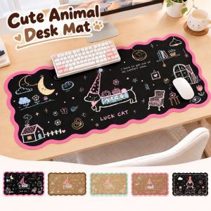 KET1P Large Size Rubber Mouse Pad Non-slip Cartoon Cat Pattern Computer Desk Protector Gaming Accessories Keyboard Mice Mat Home