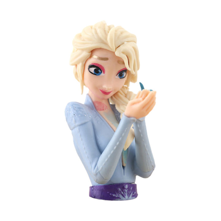 Elsa Figure Half Body Hold A Lizard Model Cartoon Craft Figurine ...