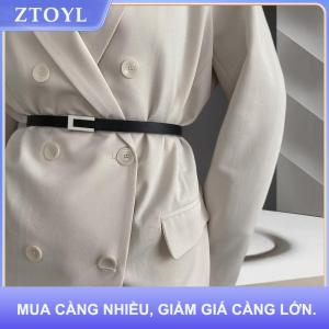 【ZTOYL】 Phụ Nữ Mỏng Vành Đai Màu Đen Vàng Bạc Kim Loại Khóa Vành Đai PU Da Giản Dị Vành Đai Thắt Lưng Quần Ăn Mặc Trang Trí Dây Thắt Lưng