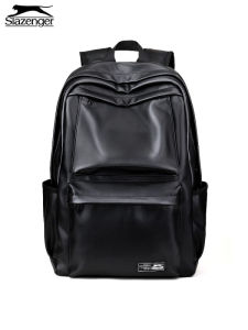 Slazenger Mens Backpack Soft Leather Backpack Business Commute Computer Bag 16 Inch Travel Bag Flow College Students Bag