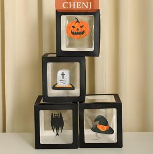 [COD] CHENJ ชุดตกแต่งบอลลูนฮาโลวีน3D กล่องลูกโป่งหัวฟักทองผีตกแต่งปาร์ตี้สร้างสรรค์บ้านกลางแจ้งฉากที่น่ากลัวอุปกรณ์งานรื่นเริง