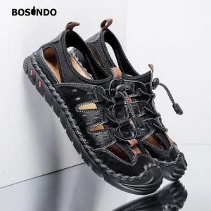Bosindo - Sepatu B42/sepatu sneakers pria kulit asli/sendal pria kulit asli/Sepatu Sandal pria kulit dewasa/sepatu sendal pria import
