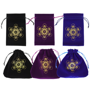 Square Bag Thick Velvet Embroidery Gift Bag for Divination Travel Divination Storage Bag Witch Fortune-telling