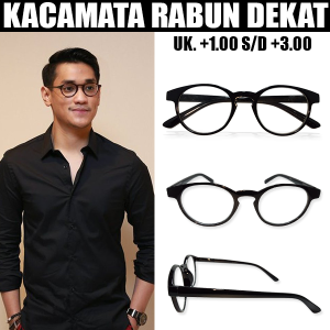 Kacamata Lonjong Ke Bulatan Lensa Baca / Lensa Plus Pria wanita Full Frame Gaya Korea Style Kekinian Tebaru - KACAMATA PLUS MODEL OVAL UKURAN ADA +1.00 SAMPAI +3.00