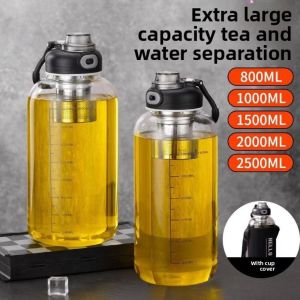 NOONOR Tea Separation Glass Tea Cup Double Drinking with Handle Water Bottle Large Capacity Portable Kettle Gifts