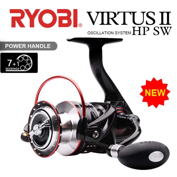 RYOBI VIRTUS II HP SW Spinning Fishing Wheel 1000-8000 7+1 BB 5.0:1/5.1:1  Ratio Saltwater Reel Max Drag 6-12kg Waterproof Fishing Reel