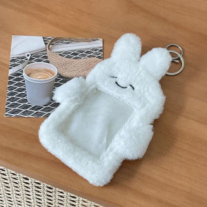 [haoh] 3 Inch Cute Cartoon Bear Rabbit Plush Photocard Holder Korea Idol Photo Holder Girl Cute Keychain ID Credit Protector Stationery