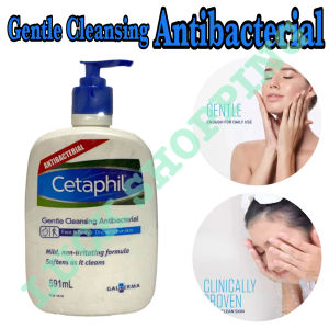 Cetaphil Gentle Cleansing Antibacterial 591mL For Face & Body Drysensitive skin Mild non-irritating formula Softens as it cleans