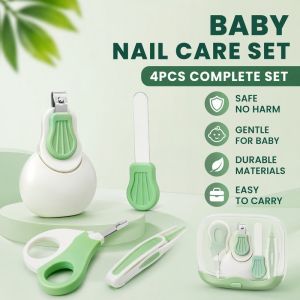 Baby Nail Clipper Set Safe Infant Grooming Kit Newborn Scissors File Tweezers Portable Case