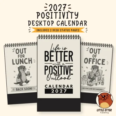 2027 Positivity Desktop Calendar 1 - (Singapore Public Holidays | 250gsm | Lunar Dates)|LittleOtterPublishing