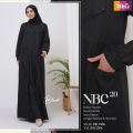 Gamis Nibras Putih dan Hitam Material Toyobo Kode NBC 020 Desain Simple dan Elegan Ready Stokk !!!!!!!. 