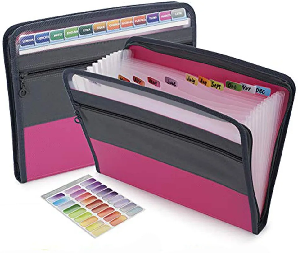 Scottish Highland Cow Expanding File Folder - 13 Pocket Accordion Organizer With Zipper - View #6