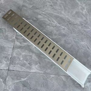 INVADER Resin Drainage Gutter Single/Double Row Heavy Duty Linear Drain Outdoor Stainless Steel Cover Finished Drainage Ditch Kitchen Balcony Courtyard