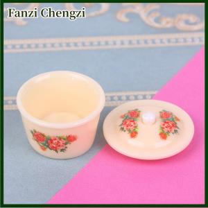 Fanzi 2 3pcs Dollhouse Miniature Nostalgic Life Scene Decoration Supplies Chinese Double Happiness Enamel Basin Doll Accessories Toy