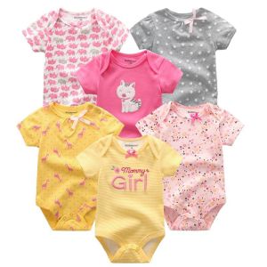 HONGS Top Sale 5 Piece Baby Cute Romper Bodysuit Onesie Cotton Infant Jumper Baby Clothes