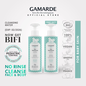 [B1F1] GAMARDE BEBE Organic Cleansing Water 400ml No Rinse For Face & Bottom Normal & Sensitive Baby Skin (EAU NETTOYANTE)