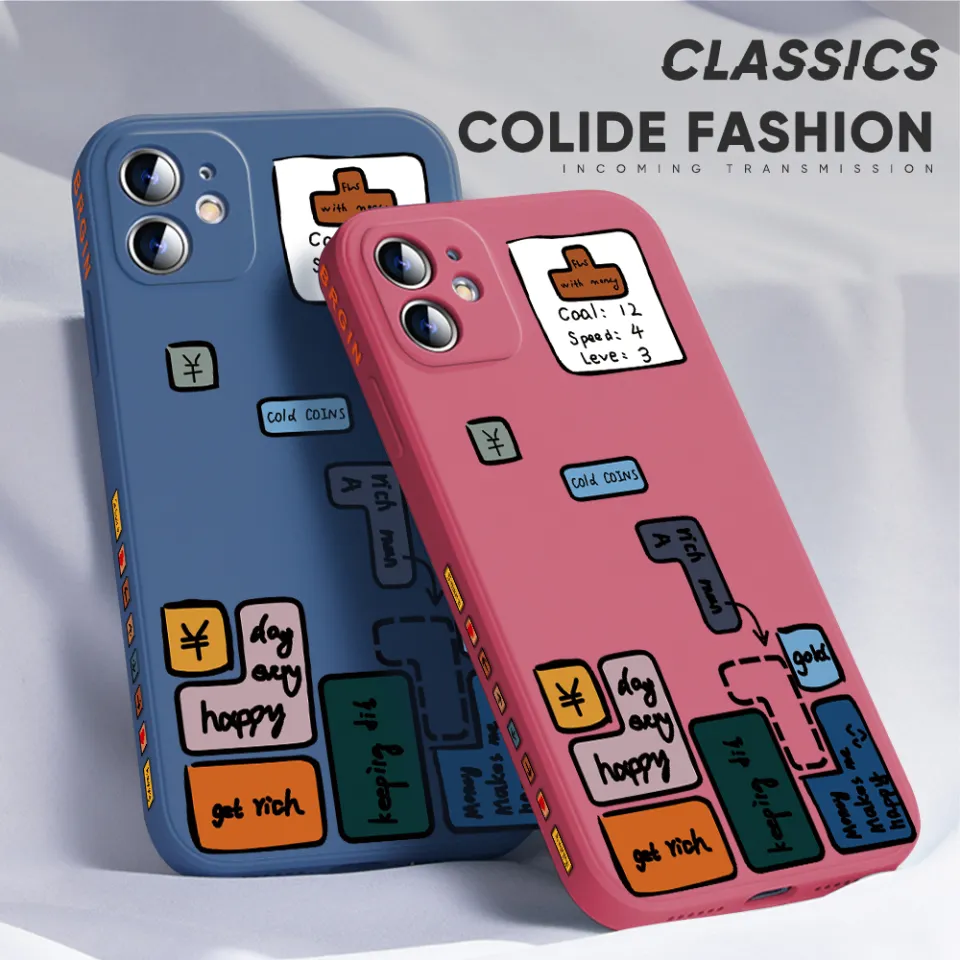 Hontinga Casing Case For Xiaomi Redmi Note 9 Pro Note 9S Case Tetris Cube  Games Square