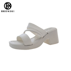 BRONSKI Korea Womens Thick Heel Sandals Elegant High Heel Sandals Block Heels Womens High Heel Shoes 2024