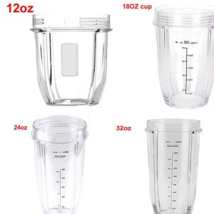 Ninja Blender Replacement Parts Kit - 12oz/18oz/24oz/32oz Cups with Lids & 7-Piece Blade Assembly - Compatible with Ninja Blenders