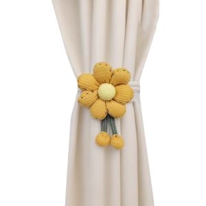 JUNOTERNEY Adjustable Flower Shape Curtain Tieback Cartoon Elastic Band Curtain Rope Fashion Curtain Buckle Kids Room Home Decor