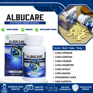 Albucare Kapsul Ekstrak Ikan Gabus Albumin Obat Pengering Luka Pasca Operasi Caesar Melahirkan Pengering Luka Bekas Jahitan Jatuh Dan Robek Asli 100% Original