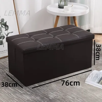 กล่องเก็บของนั่งได้ PU โชฟา แบบหุ้มหนัง Chair box กล่องเก็บของ นั่งได้ กล่องใส่ของ พับได้ กล่องใส่เสื้อ เก้าอี้สตูลเปิดเก็บ