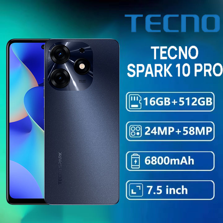 Tecno Spark 10 Pro (8+128GB/8+256GB)กล้องหน้าและกล้องคู่ แบตเตอร์รี่ ...