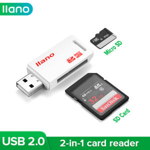 llano Multifunctional 2-in-1 Card Reader Supports TF Card and SD Card  for Windows Linux