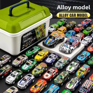 YUNAFIN 10/20/30/50Pcs Metal Alloy Car Model Set Mini with Storage Box Pull Back Car Toy Set Durable Kids Toy Children Birthday Gift