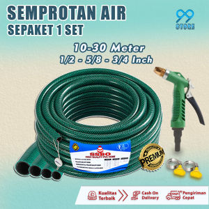 SEPAKET 5-30 METER & SEMPROTAN AIR TAMAN KEBUN & CUCI MOTOR MOBIL / SELANG HIJAU ANTI LUMUT TEBAL TERLARIS COD