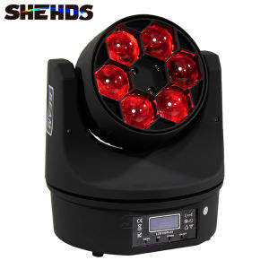 SHEHDS LED Beam+Wash 6x15W RGBW 4IN1 Bees Eye Moving Head Light for Disco Ball Dancing Lights Original DJ Equipment Party Stage Lighting