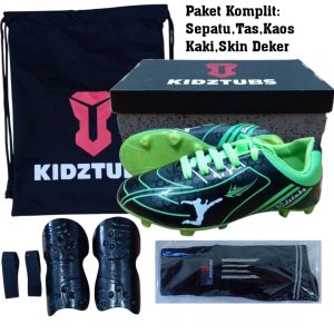 KIDZTUBS Sepatu Bola Anak Paket Komplit Sepatu Bola Tas Skin Deker Kaos Kaki Usia 6-10 Tahun Size 28 29 30 31 32 33 34 35 36 37 KDZ1956010825
