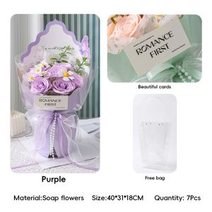 METECH Artificial Carnation Bouquet Gift Box with Soap Flowers  Valentine Mothers Birthday Gift
