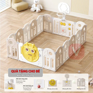 ( Mẫu Mới ) Quây Cũi Nhựa Gấp Gọn Nhà Bóng Cho Bé V-BABY Hình Gấu Và Hươu Cao Cổ Có Thanh Bóng Rổ